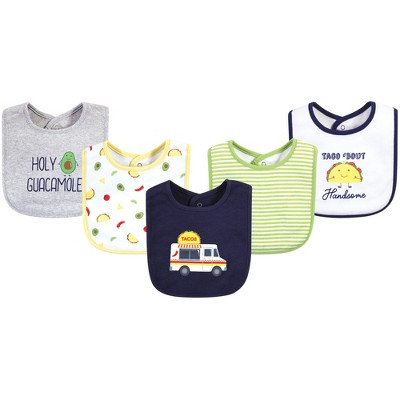 Hudson Baby Infant Boy Cotton Bibs, Taco Truck, One Size