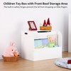 Kids Wooden Toy Storage Cabinet, With Safety Hinges And Flaps, For Toys, Books, Storage, For Home, Kindergarten, Bedroom, Playroom, White - 3 of 4