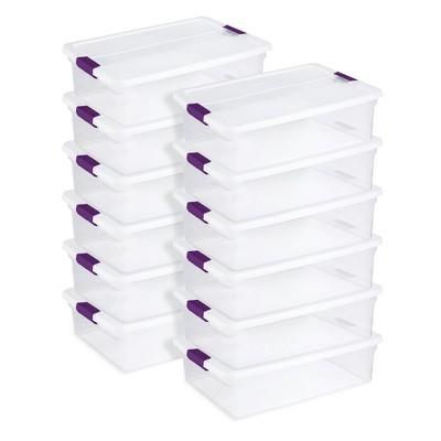 Sterilite ClearView Latch Box, Stackable Storage Organizer Bins for Home