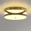 DORESshop Round LED Flush Mount Ceiling Light, 16W Integrated Fixture with Copper-Tone Metal and Glass, 3-Color Temperature 3000K/4000K/5000K - 2 of 4