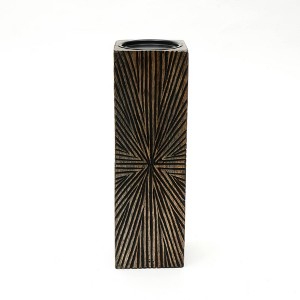 Gulches Artisan Elegance [Walnut Wood Tone] Wood Centerpiece Candle Holder 1-Pack - 1 of 4