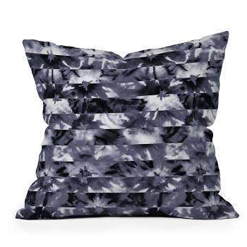 Wagner Campelo Shibori Stripes Outdoor Throw Pillow Black - Deny Designs