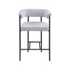 Meridian Furniture,Malin Grey Boucle Fabric Counter Stool, Set of 2 - 2 of 4