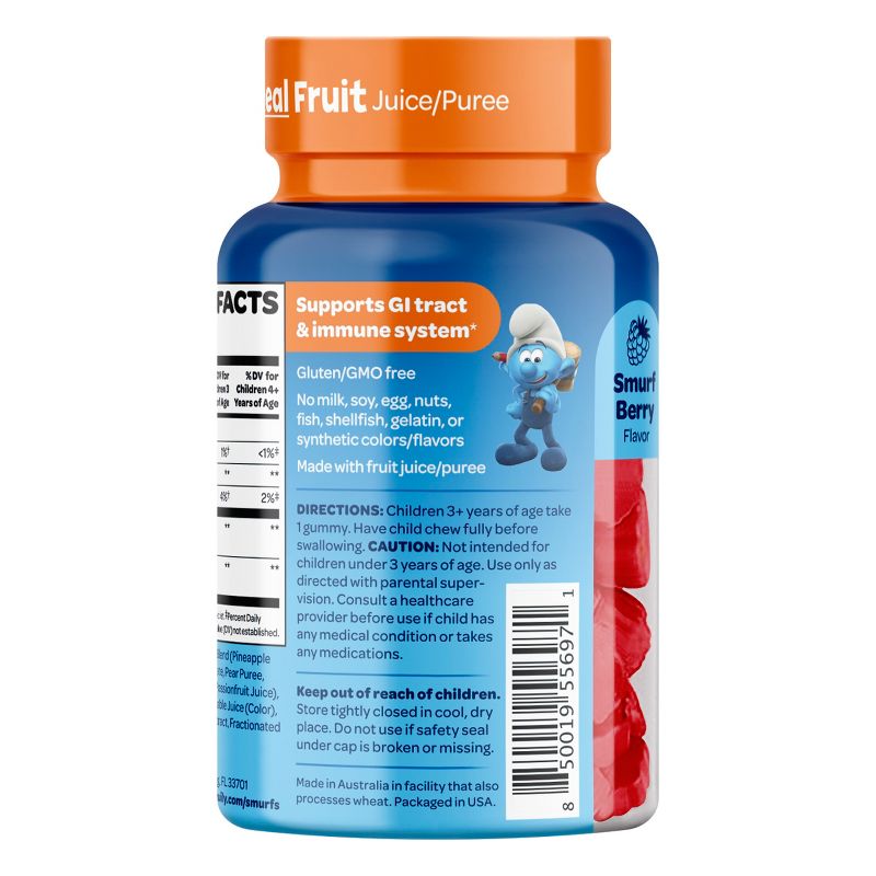 Smurfs Digestive Probiotic Kids Vitamin Gummies, Smurfs Berry Flavored, 40ct, 6 of 8