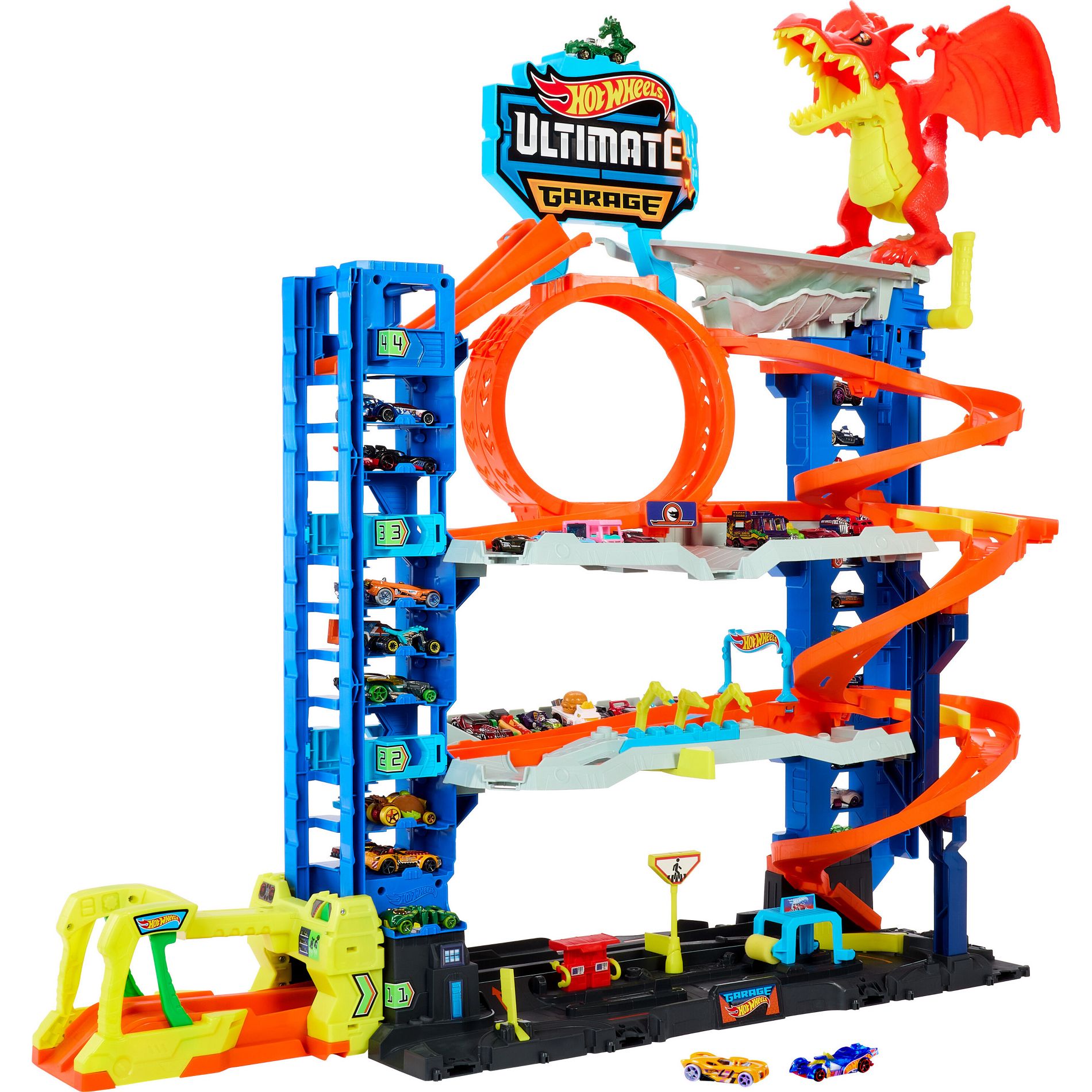 Hot Wheels City Ultimate Garage Playset: Plastic Toy Vehicle Set, Includes Car, Non-Powered, Adult Assembly Required, Ages 4+