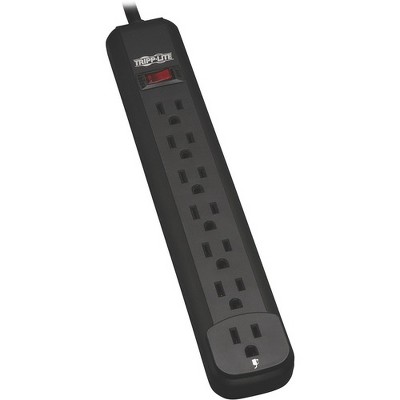 Tripp Lite Power Strip 7 Outlet NEMA 5-15R AC 25' Cord 5-15P Black Housing - NEMA 5-15P - 7 x NEMA 5-15R - 25 ft Cord - 120 V AC Voltage - 1800 W