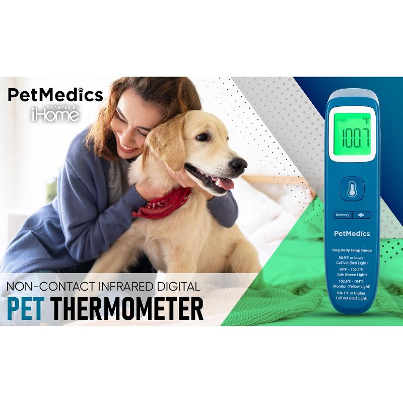 PetMedics Non-Contact Digital Thermometer for Dogs - Non-Invasive, Fast, Easy & Accurate Puppy Temperature Reading - Powered by iHome, 4 of 8