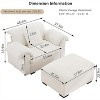 GDFStudio Woodrow Fluffy Armrest Pillows Velvet Chair with Storage Ottoman - 4 of 4