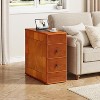 Tribesigns No Assembly Required End Table, Narrow Wood Side Table with 2 Drawers, Bedside Nightstand for Living Room Bedroom - 2 of 4