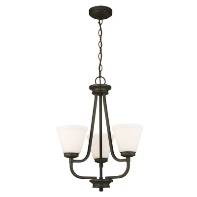 Mayview 3 Light Chandelier Leir Bronze/White - EGLO