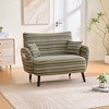Kumasinova Modern Two-Seater Sofa,Stripe Sofa with Armrest,Pillows,Storage Pockets,Deep-Seated Tufted Backrest Sofa for Bedroom,Apartment,Office - 2 of 4