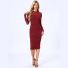 INSPIRE CHIC Women's Mesh Mock Neck Long Sleeve Ruch Elegant Cocktail Bodycon Dress - 4 of 4