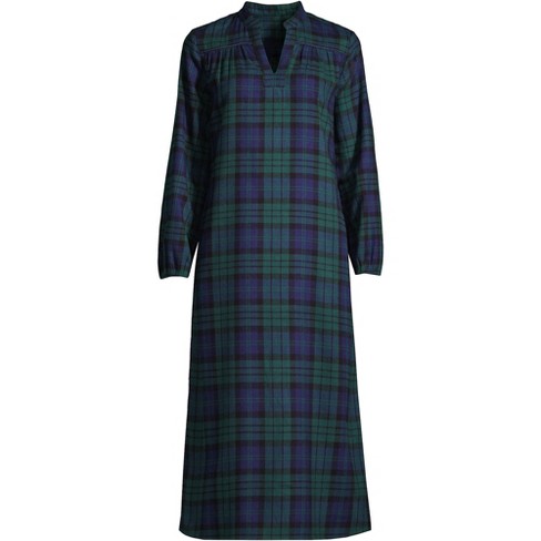 Lands' End Women's Long Sleeve Flannel Nightgown - X Large - Evergreen  Blackwatch Plaid : Target