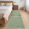 Washable Area Rugs for Living Room Bedroom Modern Geometric Striped Rugs Non-Slip Low Pile Soft Foldable Accent Rug - 2 of 4