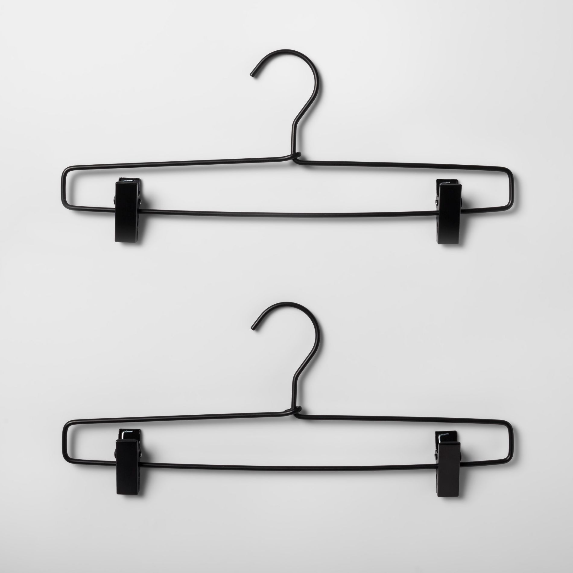 2pk Metal Pant Hangers w/Clips Black - Brightroom™: Stainless Steel, Non-Slip