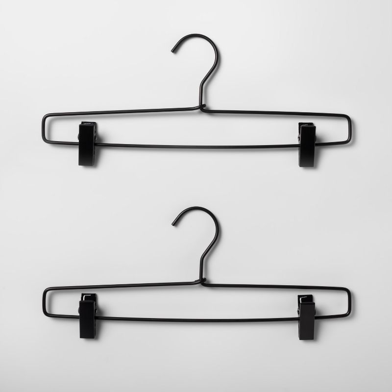 2pk Metal Pant Hangers with Clips Black - Brightroom&#8482;, 1 of 5