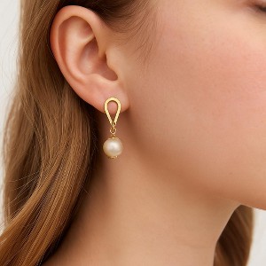 RMZ GOLD NYC Gold Teardrop Pearl Earrings – Classic Elegance with Modern Grace - 1 of 2