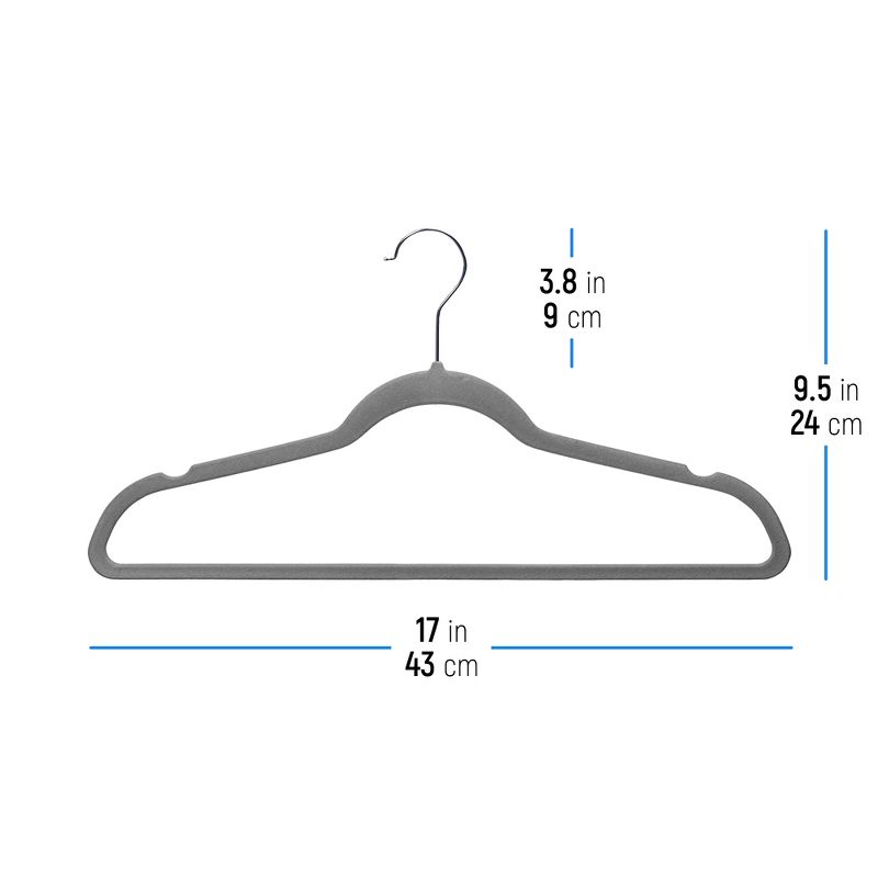 OSTO 100 Pack Premium Velvet Hangers, Non-Slip Adult Hangers with Pants Bar and Notches, Thin Space Saving 360-Degree Swivel Hook, 4 of 5