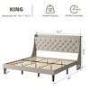 Bed Frame with Charging Station and Wingback Headboard - 2 of 4