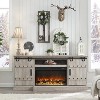 TV Stand with Fireplace for 75 80 Inch TV, 32" Tall Farmhouse Highboy Entertainment Center with Sliding Barn Doors for Living Room - 2 of 4