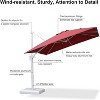 PURPLE LEAF Patio Umbrella White Cantilever Offset Umbrella Square Outdoor Umbrella with 360-degree Rotation for Garden Deck Pool - 3 of 4