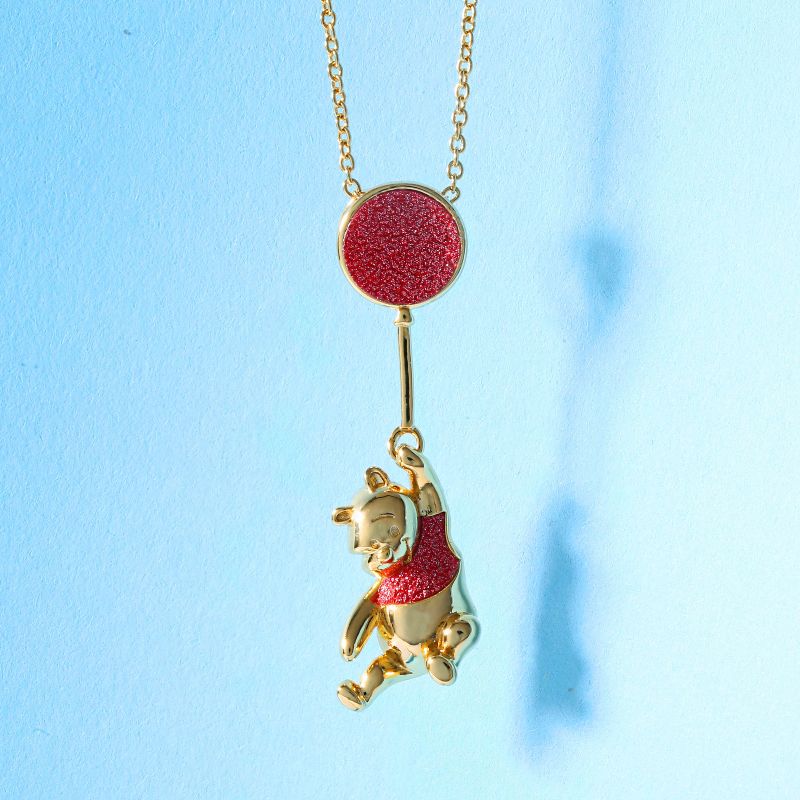 Disney Classics Winnie the Pooh Gold Plated Swinging Balloon Necklace, 18", 4 of 6