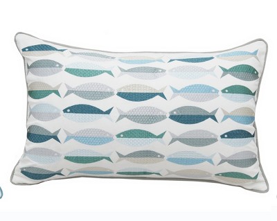 RightSide Designs Fish Pattern Indoor/Outdoor Lumber Throw Pillow