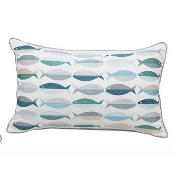 RightSide Designs Fish Pattern Indoor / Outdoor Lumber Throw Pillow