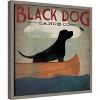 Amanti Art Black Dog Canoe Co (square) by Ryan Fowler Framed Canvas Wall Art - 2 of 4