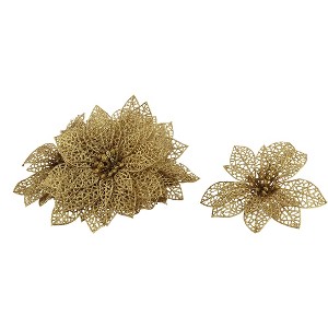 Unique Bargains 10-Pack Christmas Tree Decorative Ornaments Artificial Flowers - 1 of 3
