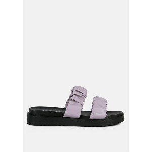Faux Leather Ruched Strap Platform Sandals - 1 of 4