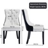 QingMoon Dining Chairs Set of 2, PU Leather and Velvet Kitchen Chairs with Tufted Back and Nailed Trim for Dining Room, Living Room - 4 of 4