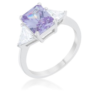 Slickblue 4.5ct CZ Engagement Ring for Women, Classic Style, Rhodium Plated, Trillion Cut, Color Options, Sizes 5-10 - 1 of 4