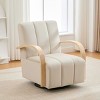 Swivel Accent Chair,Modern 360° Upholstered Lounge Chair with Solid Wood Armrests and Tufted Seat for Living Room Bedroom Office-Baofuwish - 3 of 4