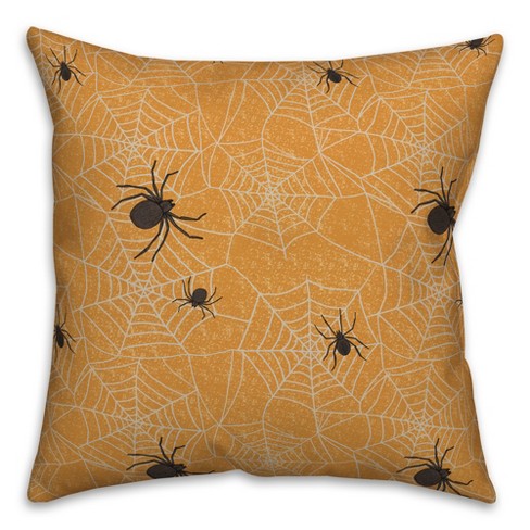 Creative Products Orange Spider Web Pattern 16 x 16 Spun Poly Pillow - image 1 of 3