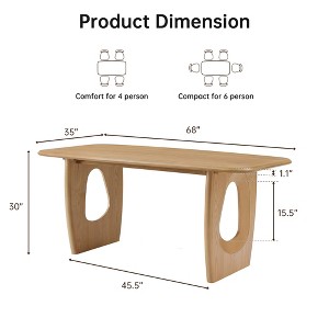 Modern Dining Table Set for 4, 68'' Rectangle Dining Table with 4 Chairs, ith Pedestal Base, Dinner Table for Dining Room, Kitchen-Morden Fort - 1 of 4