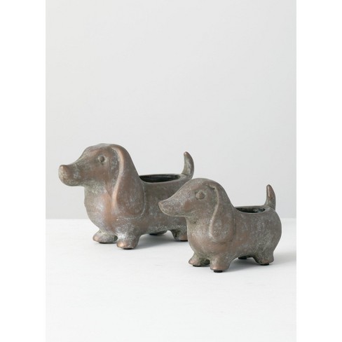 Macy - Dachshund, 9.5 x 12 Dog Planter Vase - Rescue Me Now - Pavilion