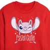 - Disney - Lilo & Stitch Cropped Long Sleeve Crew Neck Sweatshirt - 2 of 3