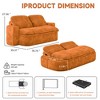 3-Seat Small Streak Corduroy Fabric Memory Foam 2-in-1 Convertible Modular Sofa Bed with No Assembly Required, Space-Saving, and Multi-Room Use - 3 of 4