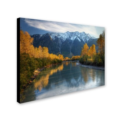 Trademark Fine Art -Pierre Leclerc 'Autumn River' Canvas Art