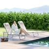 2 Piece Sun Loungers, Folding Chaise Lounge Chairs with Reclining Back, Breathable Mesh Seat, Headrest - 2 of 4