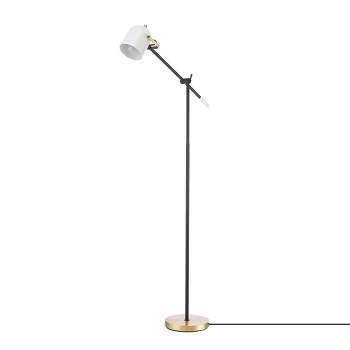 65" Florence Matte Black Floor Lamp with White Shade - Globe Electric