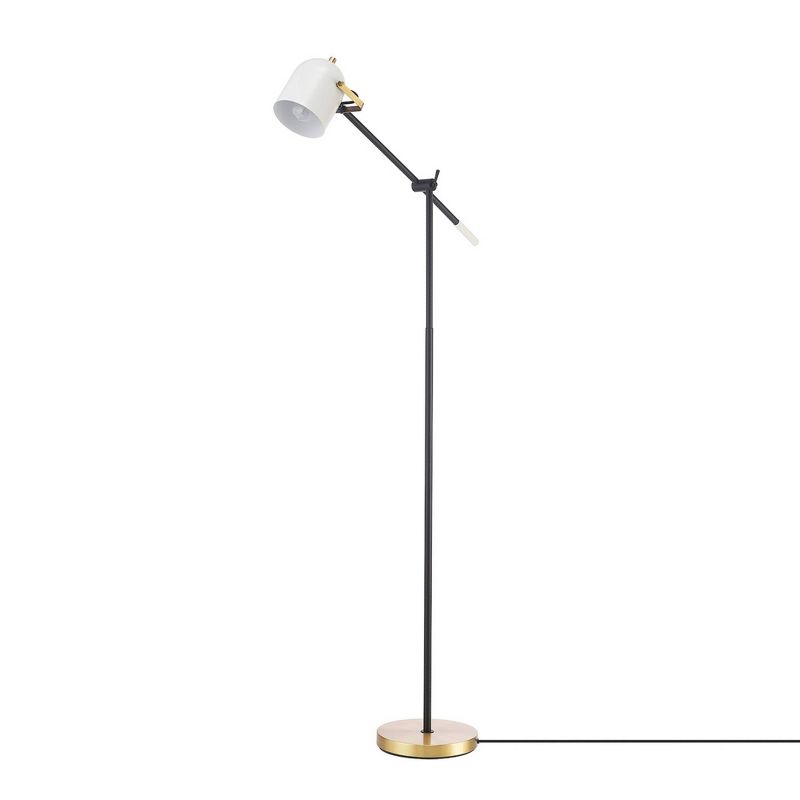 65&#34; Florence Matte Black Floor Lamp with White Shade - Globe Electric, 1 of 10