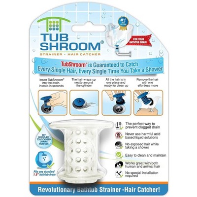 TubShroom (White) The Hair Catcher That Prevents Clogged Tub Drains