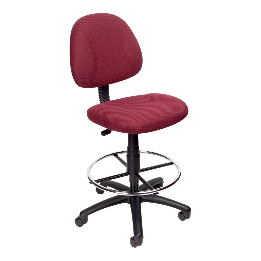 Photos - Computer Chair BOSS Drafting Stool with Footring Burgundy -  Office Products 