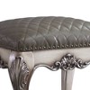 21" Dresden Accent Chair Vintage Bone White PU - Acme Furniture: Elegant Vanity Stool, Armless Leather Upholstery - 4 of 4