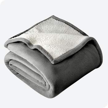 Utopia Bedding Sherpa Blanket Queen Size [Grey, 90x90 Inches]