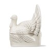 tagltd Antique White Earthenware Dolomite Thanksgiving Turkey Shaped Butter Dish, 5.5L x 6.43W x 7.51H. - 2 of 3