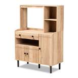 Patterson Modern Wood 3 Door Kitchen Cabinet Oak/Brown - Baxton Studio