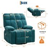 Oversized Massage Recliner Chair with Heat, Manual Swivel Rocker with Lumbar Support, Side Pockets & Cup Holders for Big and Tall - 2 of 4